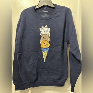 Disney Aristocats Navy Graphic Sweatshirt in Size M